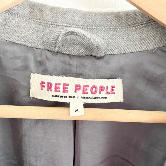 Free People Pea Coat Hannah Slouchy Double Breasted Blazer Oversized Lagenlook M - Picture 5 of 15